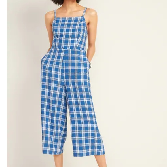 Old Navy Pants - NWT Square-Neck Plaid Check Cami Jumpsuit Romper